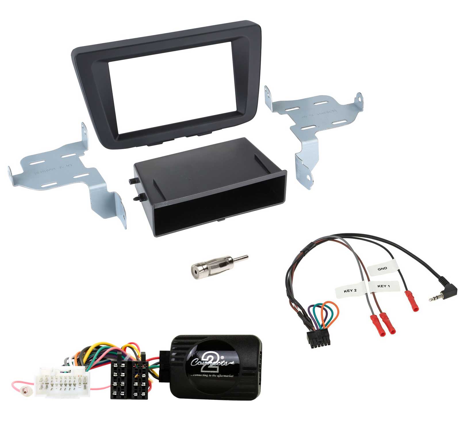 Einbauset mit Lenkradadapter f�r DIN Autoradio in Suzuki Baleno (EW, ab 2016)