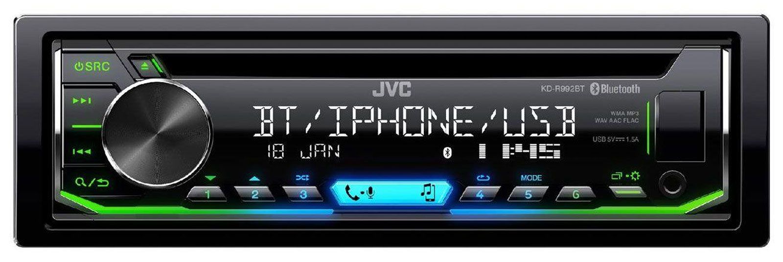 JVC KD-R992BT - CD/MP3-Autoradio mit Bluetooth / USB / iPod / AUX-IN