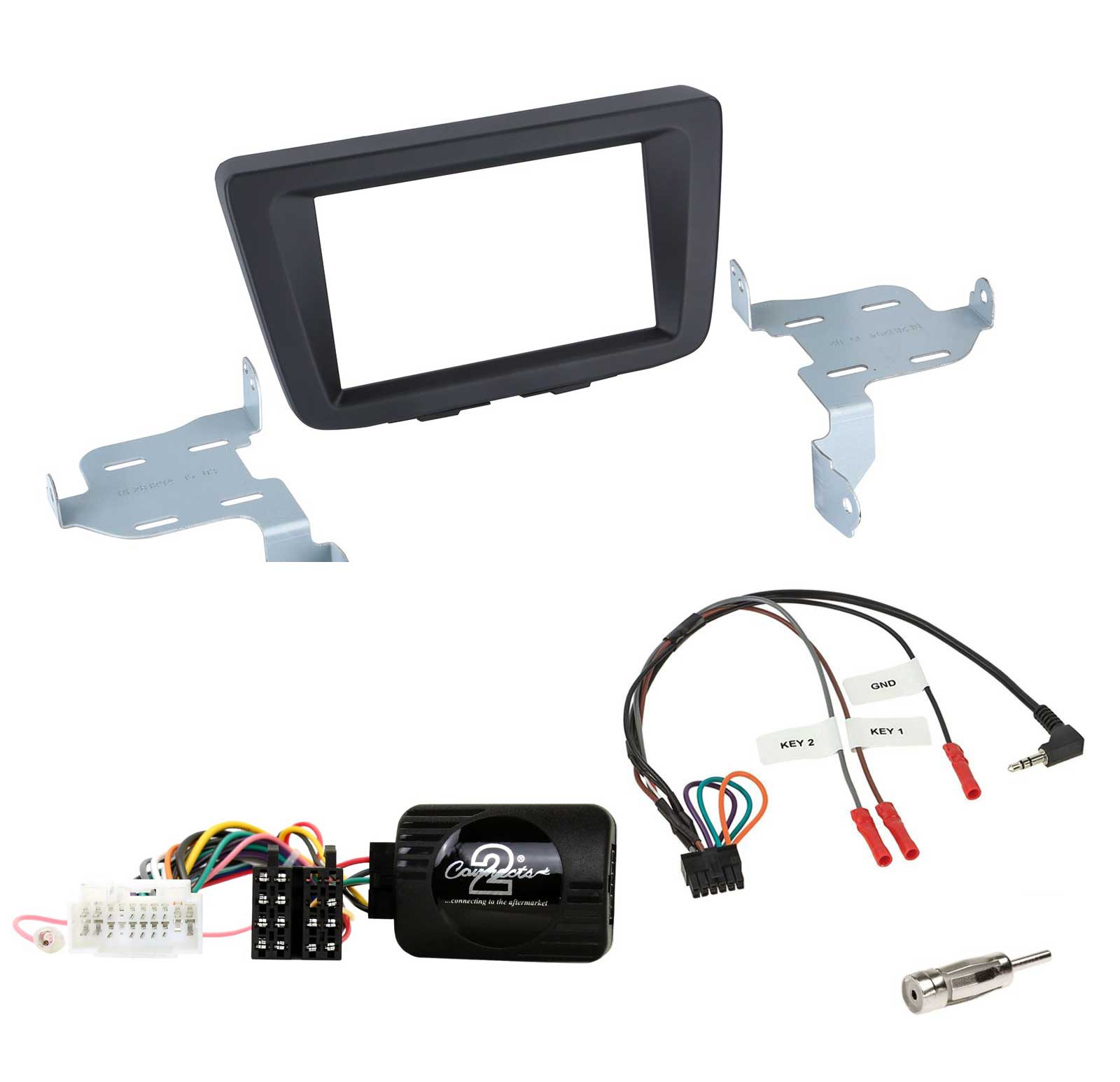 Einbauset mit Lenkradadapter f�r Doppel DIN Autoradio in Suzuki Baleno (EW, ab 2016)