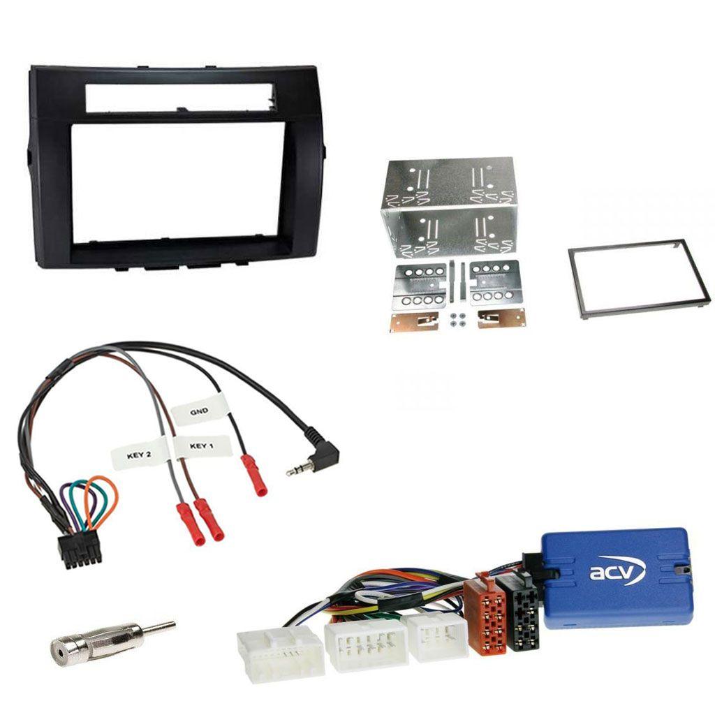 Einbauset mit Lenkradadapter f�r Doppel DIN Autoradio in Toyota Corolla (2005-2009) Verso - schwarz