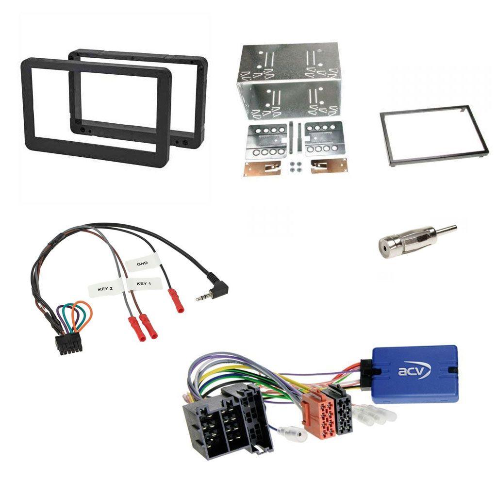 Einbauset mit Lenkradadapter f�r Doppel DIN Autoradio in Alfa Romeo 159, Spider, Brera - mit Navi