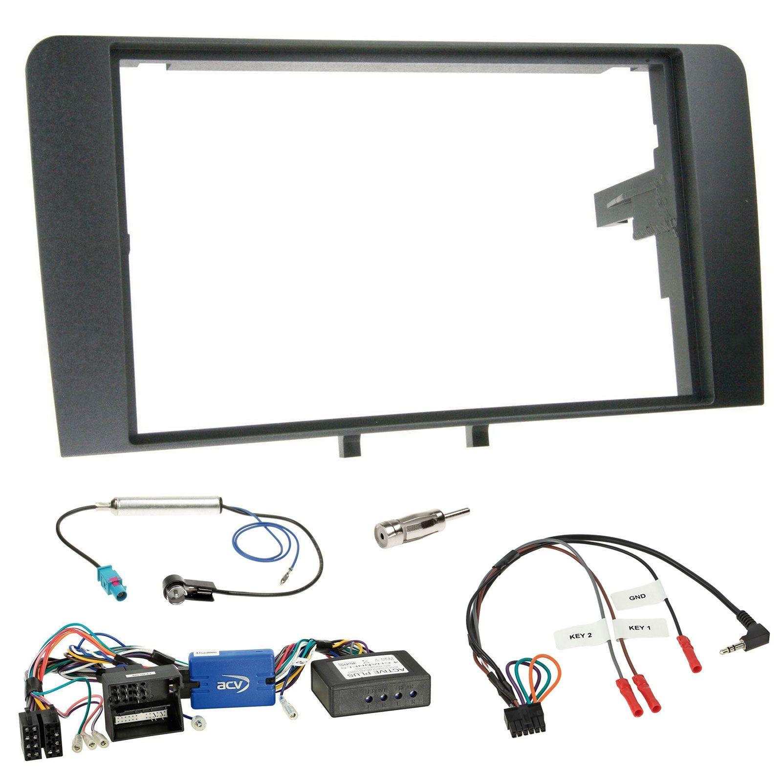 Einbauset mit Lenkradadapter f�r Doppel DIN Autoradio in Audi A3 (2003-2012)