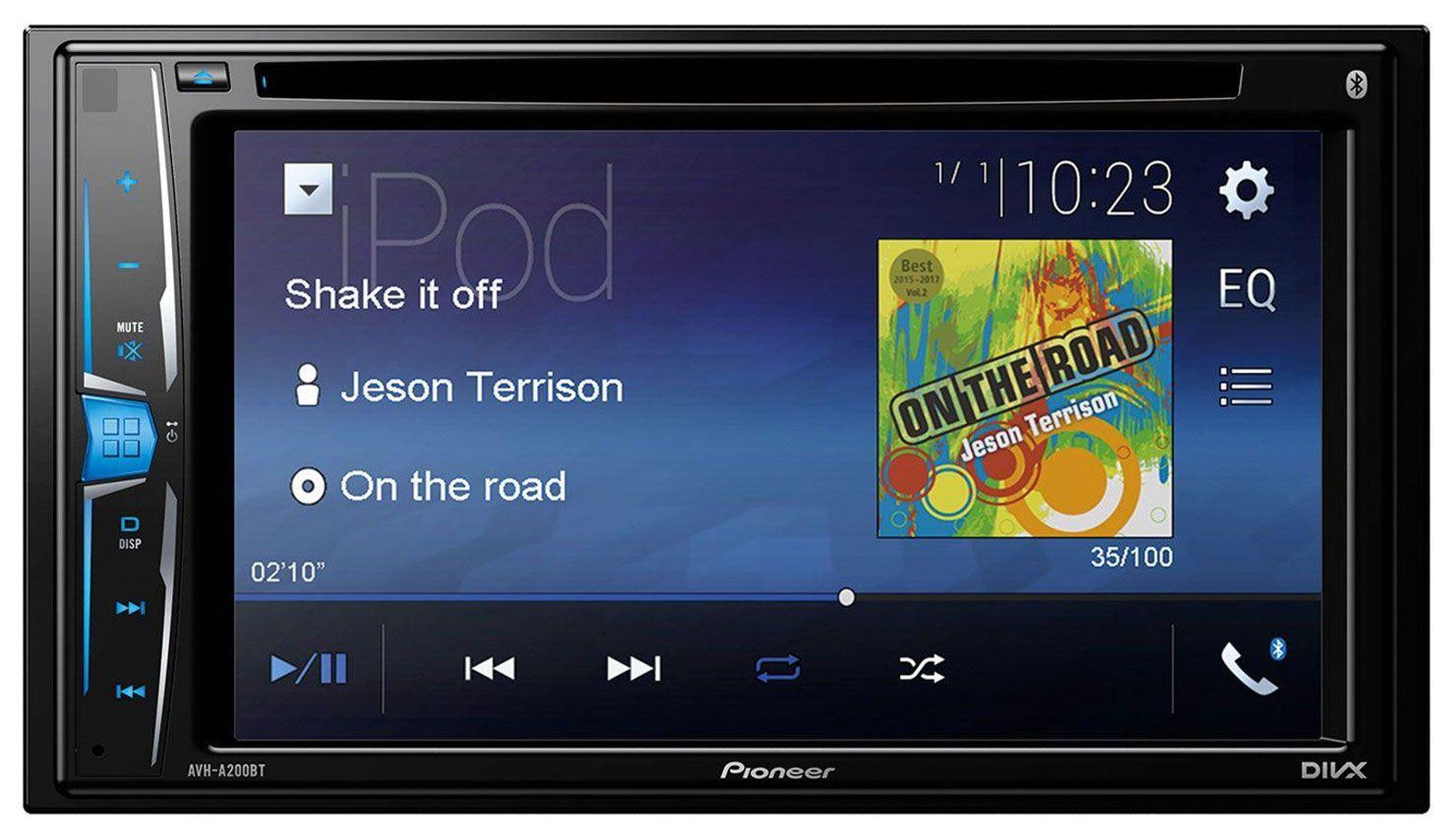Pioneer AVH-A200BT - Doppel-DIN CD/DVD/MP3-Autoradio mit Touchscreen / Bluetooth / USB / iPod / AUX