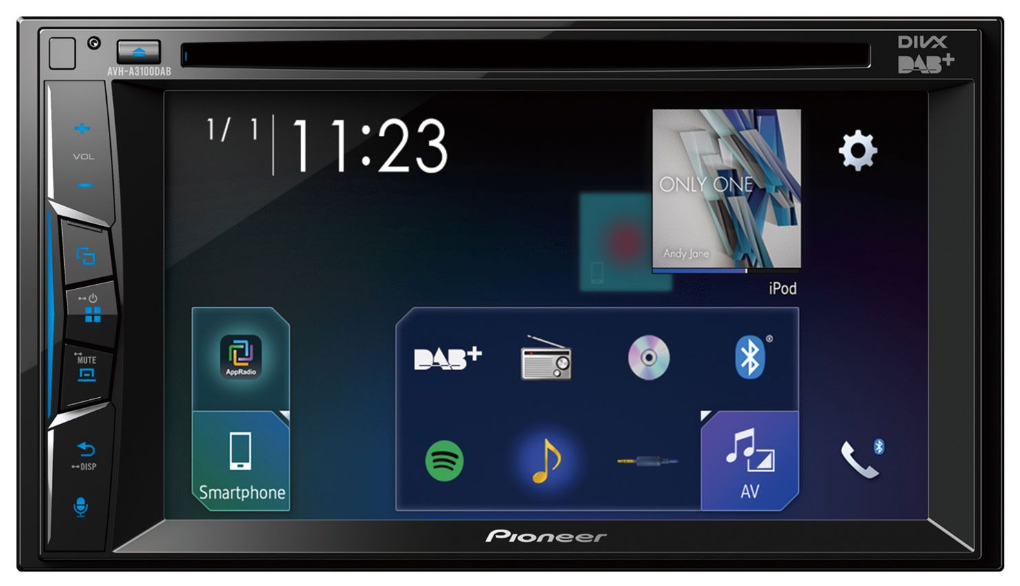 Pioneer AVH-A3100DAB - Doppel-DIN CD/DVD/MP3-Autoradio mit Touchscreen / DAB / Bluetooth / USB