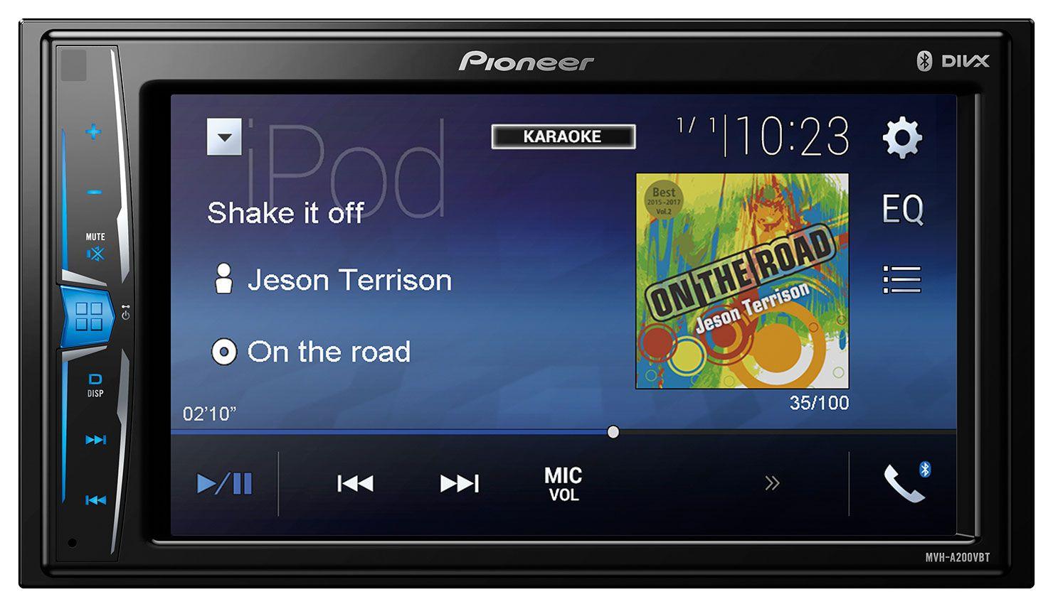 Pioneer MVH-A200VBT - Doppel-DIN MP3-Autoradio mit Bluetooth / USB / iPod / AUX-IN