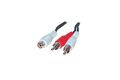 Cinch-Y-Adapter - 1 Buchse auf 2 Stecker - 0,25 m - schwarz - 1 St�ck