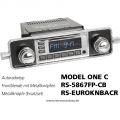 Ampire RETROSOUND Frontblende mit Metall-Bedienkn�pfen - VW K�fer - Schwarz/Chrom - RS-5867FP-CB