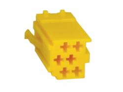 6 polig Mini-ISO Stecker - Buchsengehäuse - gelb
