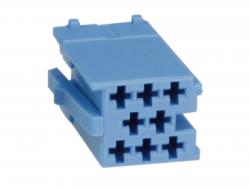 8 polig Mini-ISO Stecker - Buchsengehäuse - blau