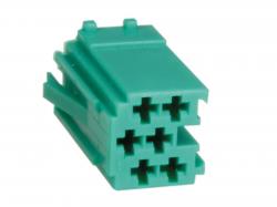 6 polig Mini-ISO Stecker - Buchsengehäuse - grün