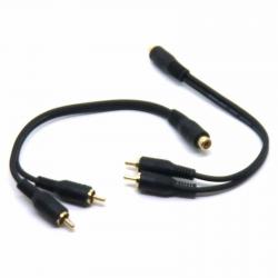 AIV Cinch-Y-Adapter - 1 Buchse auf 2 Stecker - 0,2 m - gelb - 1 Paar - 630104 x Restposten