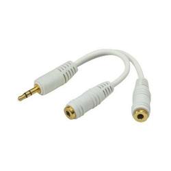 iPod / Aux Kabel 3,5 mm Klinkenstecker auf 2x Kupplung - 0,2m - weiß