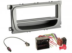 Radioeinbauset fr DIN Autoradio in Ford Focus, Galaxy, C-Max (ab 2007) - silber Ablagefach