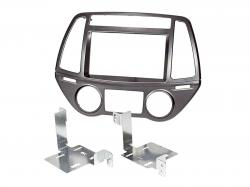 Einbaurahmen Set für Doppel DIN Autoradio in Hyundai i20 (ab 2012) - silber, automat. Klima