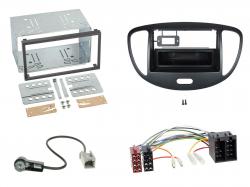 Radioeinbauset für Doppel DIN Autoradio in Hyundai i10 (2008-2013) - schwarz