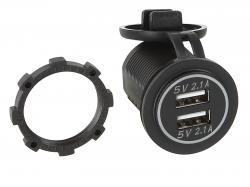 USB Ladeadapter 12V/24V mit weisser Beleuchtung