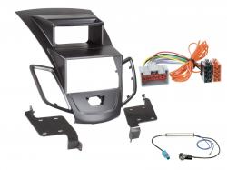Radioeinbauset fr Doppel DIN Autoradio in Ford Fiesta (08-10) mit Display - schwarz