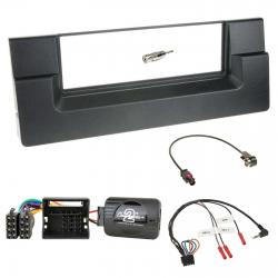 Einbauset mit Lenkradadapter fr DIN Autoradio in BMW 5er (E39, 2001-2004) - Quadlock