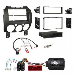 Einbauset mit Lenkradadapter fr DIN Autoradio in Mazda 2 (2007-2014) nur Panasonic OEM