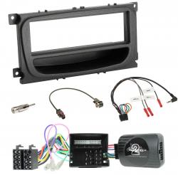 Einbauset mit Lenkradadapter fr DIN Autoradio in Ford C-Max, Focus (Can, 07-10), Galaxy - Ablage