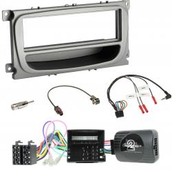 Einbauset mit Lenkradadapter fr DIN Autoradio in Ford S-Max, Mondeo (Can, 07-14) - Ablage, silber