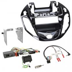 Ford B-Max Doppel-DIN Autoradio Blende silber+ISO Adapterkabel Antenne Einbauset 
