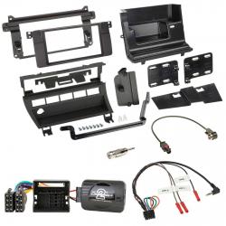 Einbauset mit Lenkradadapter fr Doppel DIN Autoradio in BMW 3er (2001-2006) - mit 5 Schalterffnung