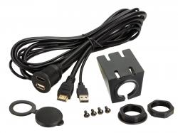 Universal USB / HDMI Einbaubuchse / Aufbaugehäuse universal