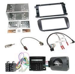 Einbauset mit Lenkradadapter fr Doppel DIN Autoradio in Ford C-Max, Galaxy, Focus - schwarz, Profi