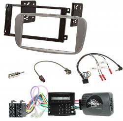 Einbauset mit Lenkradadapter fr Doppel DIN Autoradio in Ford C Max, Galaxy, Focus - Can-Bus, silber