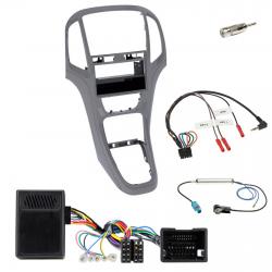 Einbauset mit Lenkradadapter fr DIN Autoradio in Opel Astra J (ab 2009) - Titan grau