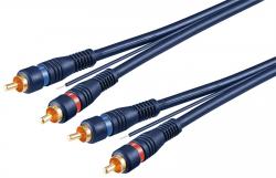 Cinchkabel 2-Kanal Audio 2x Cinch-Stecker zu 2x Cinch-Stecker - 5 m - blau