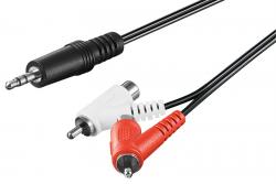 Adapterkabel 2-Kanal Audio 3,5 mm Stecker zu Cinch-Stecker/Buchse - 1,5 m - schwarz