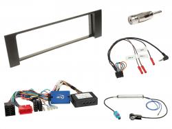 Einbauset mit Lenkradadapter fr DIN Autoradio in Audi A4 (B6, 00-04) - Bose Aktivsystem Mini-ISO