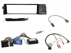 Einbauset mit Lenkradadapter für DIN Autoradio in BMW 3er (01-07, E46) - schwarz HQ