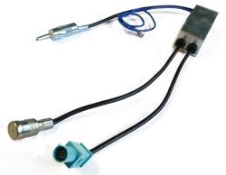 Antennenadapter - ISO (Buchse), Fakra (Stecker) - DIN (Stecker) - Phantomeinspeisung - mit Diversity