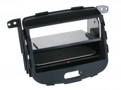 Einbaurahmen Inbay für DIN Autoradio in Hyundai i10 (2008-2013) - schwarz Rubber Touch