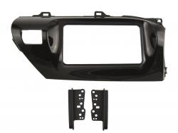 Einbaurahmen für Doppel DIN Autoradio in Toyota Hilux (2015-2020) - schwarz glänzend