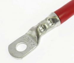 Dietz 20225-M8M8L50 - Stromkabel - 25 mm, rot, 0,5 m - M8 Ringsen - hochfeines reines Kuperkabel