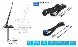 Dietz Antennenset A2, UKW / DAB+ / GPS, 41cm, 7,5m Kabel, DIN / ISO / FAKRA / SMB - A2LT0L750UNI