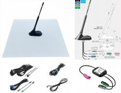 Dietz Antennen-Set A3 wei - UKW /DAB+ /GPS / DVB-T2 -10m, DIN / ISO / FAKRA / SMB - A3LT3L1000UNI-W