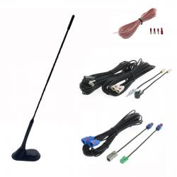 Dietz Antennenset A2, UKW, DAB+, GPS, 43cm Stab, 10m Kabel, DIN, ISO, FAKRA, SMB - A2LT0L1000UNI