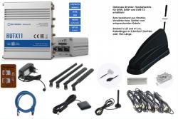 Teltonika LTE/WLAN Router RutX11 mit Antenne 215B schwarz, Cat6 300 MBit/s, 12 V - TEL-RUTX11-215B
