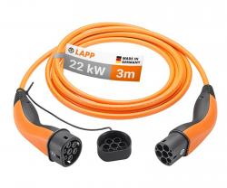 Lapp Mobility Ladekabel Typ 2, Mode 3, 32 A, 3-phasig, bis zu 7,4 kW, 5 m, orange - 65755