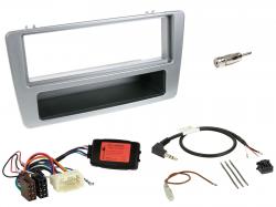 Einbauset mit Lenkradadapter fr DIN Autoradio in Honda Civic (2001-2003) - silber