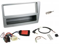 Einbauset mit Lenkradadapter fr DIN Autoradio in Honda Civic (2004-2006) - silber