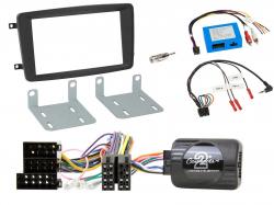 Einbauset mit Lenkradadapter fr Doppel DIN Autoradio in Mercedes C (2000-2004) - aktiv, Kit