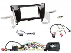 Einbauset mit Lenkradadapter fr Doppel DIN Autoradio in Nissan X-Trail, Qashqai (14-17) - 24Pin