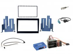 Einbauset mit Lenkradadapter fr Doppel DIN Autoradio in Porsche Boxster (09-12)
