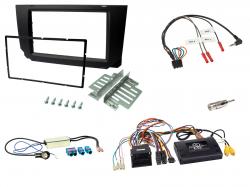 Einbauset mit Lenkradadapter fr Doppel DIN Autoradio in Seat Ibiza (2017-2021) - schwarz